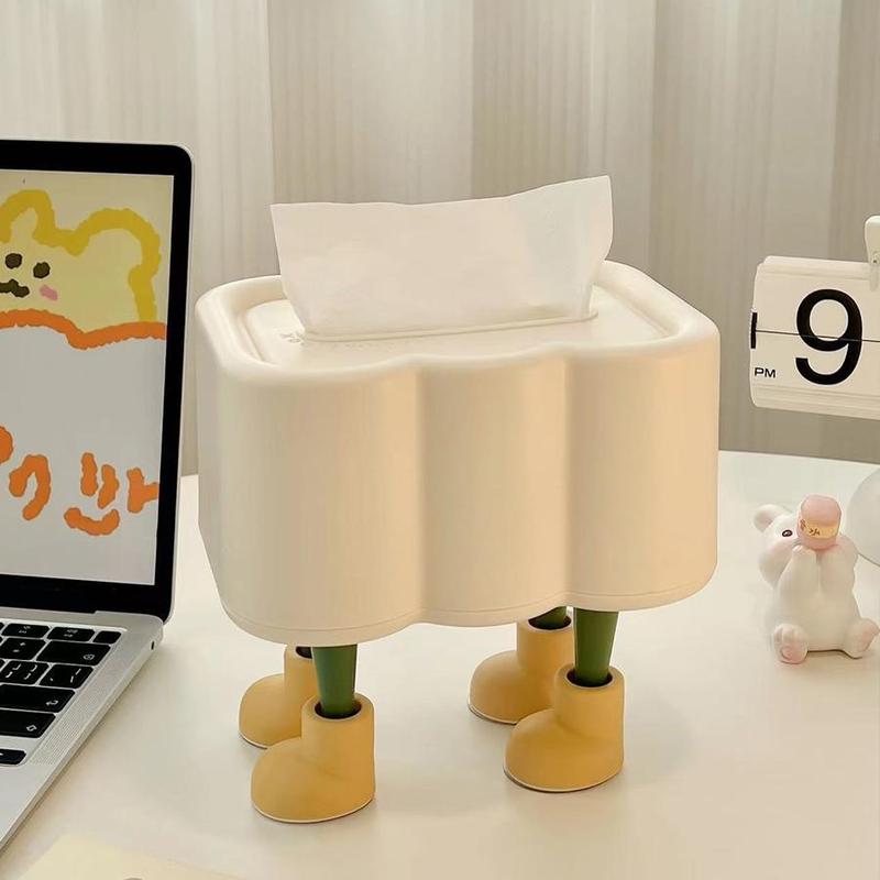 Cute Cartoon Eyes Design Tissue Box, 1 Count Creative Desktop Napkin Holder, Home Organizer for Living Room, Kitchen, Bathroom, Coffee Table Decor