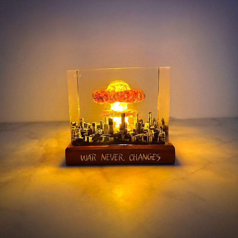 Diorama Atomic Bomb, Explosion Bomb Resin Art, Nuke Bomb Fallout, Storm Cloud Decor, Epoxy Resin Artwork, Gift for Him, Father's Day