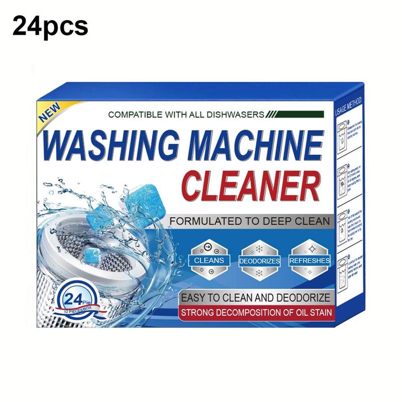 Cleaning Gadgets Washing Machine Cleaner, 12 24pcs Home Essentials Deep Cleaning Tablets for Front Loader Top Load Washer, Household Essentials, Cleaning Supplies, Summer Essentials