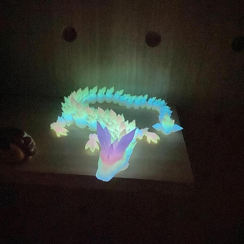 Christmas 3D Printed Luminous Crystal Dragon Statue, Creative Dragon Decoration, Garden Decoration, Home Decor, Office Decoration, Gift for Friend