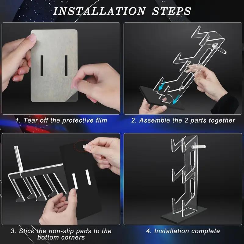 Universal 3-layer Gamepad & Headset Storage Rack, 1 Count Acrylic Storage Stand, Desktop Fashion Storage Rack for Home Office