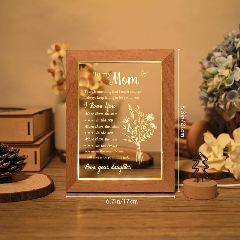 Mother's Day Gifts for Mom, Mom Gifts from Daughters Son, Birthday Gifts for Mom, Thanksgiving Christmas Gifts for Mom, Stepmom, Mother, Acrylic (6.7 * 8.3in)