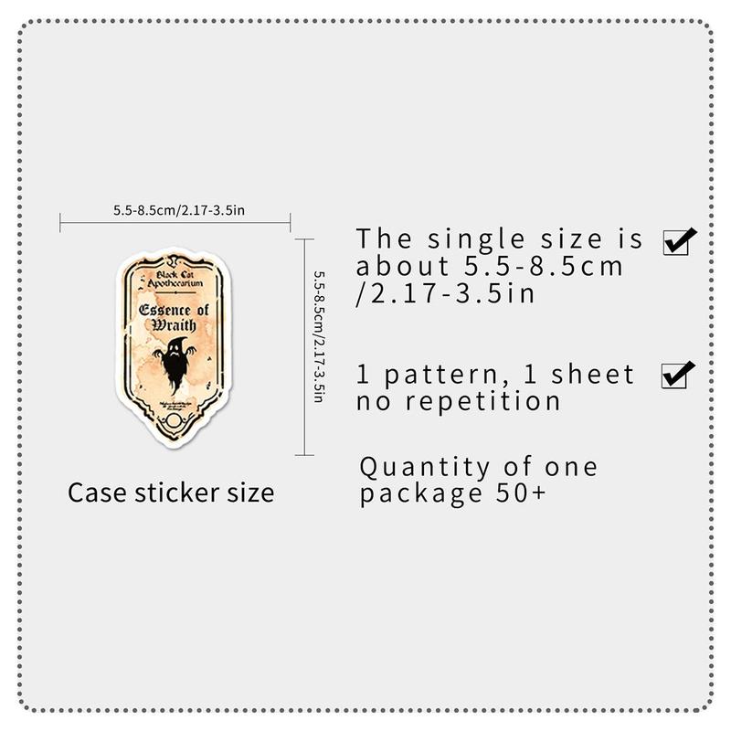 50pcs Liquid Medicine Label Pattern Sticker, Waterproof Self Adhesive Decor Stickers For Gift Greeting Card Water Bottle Laptop Phone