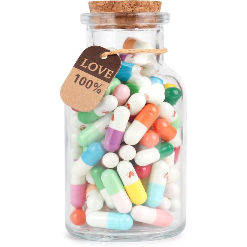 Capsule Letters Message in a Bottle - Cute Things Gifts for Boyfriend Girlfriend - Love Letter for Anniversary, Birthday,Valentines Day, Mother's Day Gift (Mixed Color 100pcs)