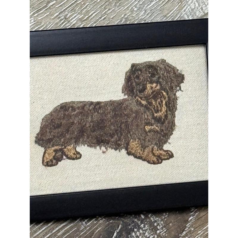 Dachshund Machine Embroidered and Framed! Other Breeds and Designs Available!