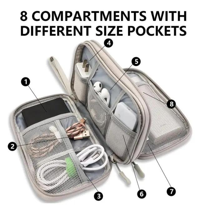 Data cable storage bag, earphone bag, charger, mobile phone bag, handheld bag, USB flash drive, multifunctional vacuum bag waterproof plain storage plain Organiser