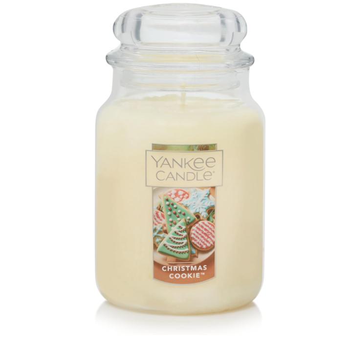 Yankee Candle Christmas Cookie Scented, 22oz Large Jar Single Wick Candle - Over 110 Hours Burn Time - Aroma, Decor