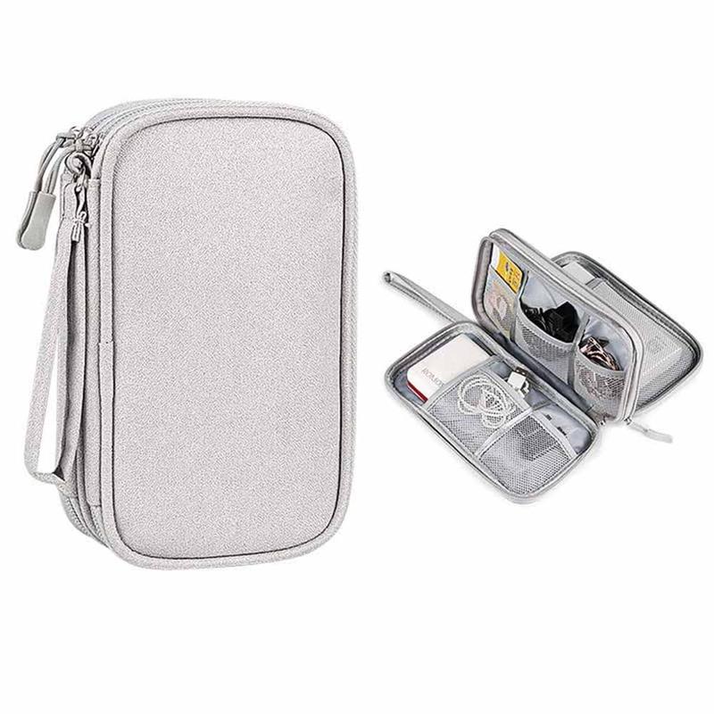 Electronic Accessories Organizer, 1 Count Multi-layer Data Cable Storage Bag, Dustproof Headphone Cable Storage Bag, Portable Travel Data Cable Organizer