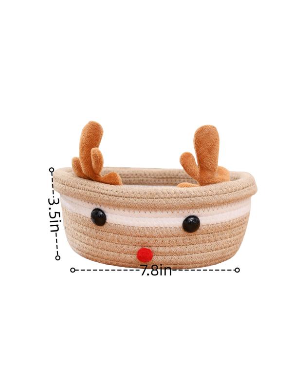 Christmas Decorative Basket Christmas Cotton Rope Storage Basket