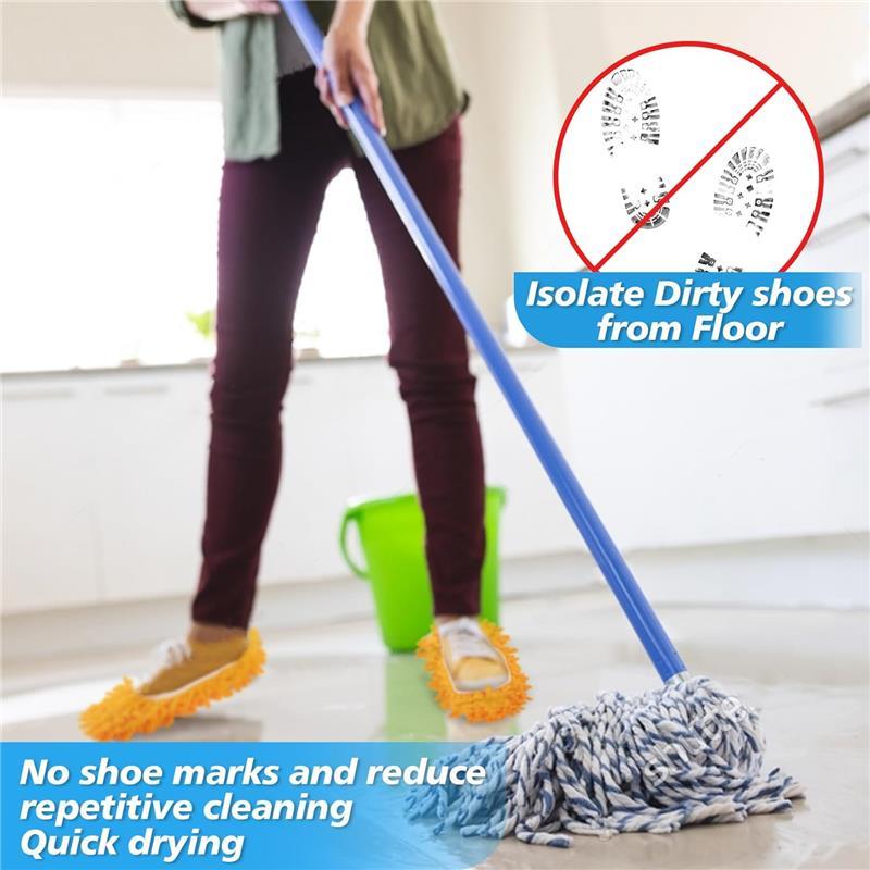 10 Mop Slippers for Floor Cleaning - Size 8 Mop Socks Women Mopping Cleaning Socks Feet Foot Mopping Dusting Slippers Dust Mopping Shoes shoe cover