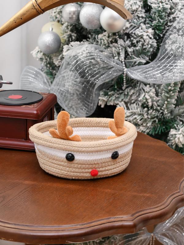 Christmas Decorative Basket Christmas Cotton Rope Storage Basket