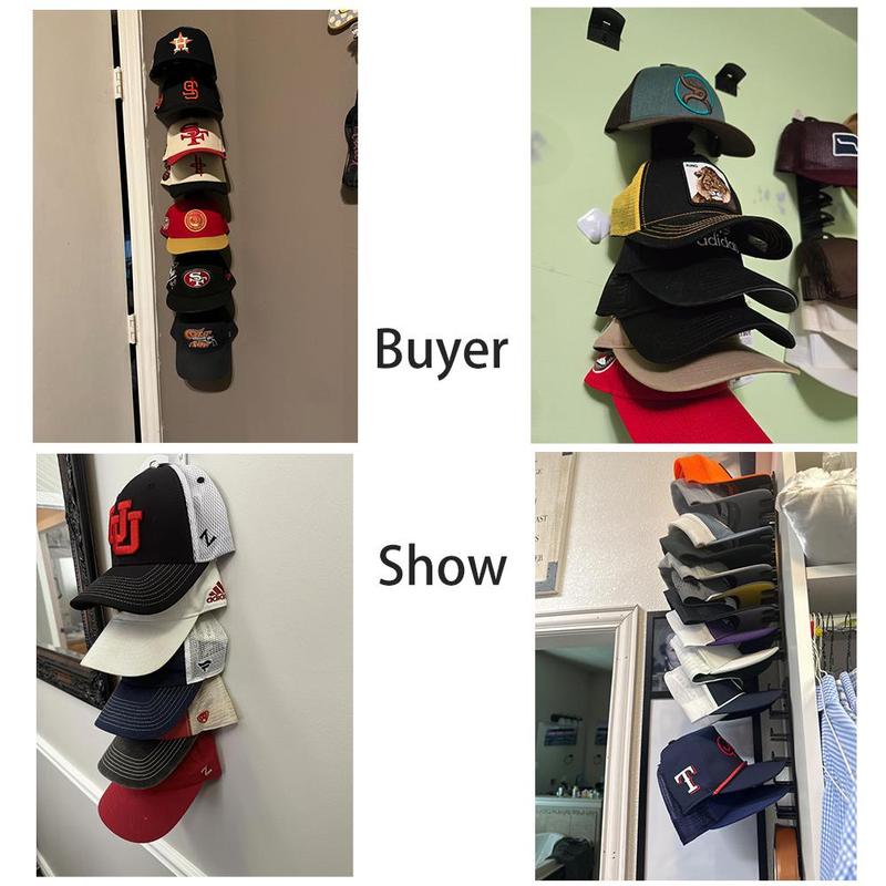 Multi Layer Hat Organizer for Baseball Caps, 1 Count Punch Free Hat Rack, Hat Storage Display Rack for Door Closet Living Room Bedroom