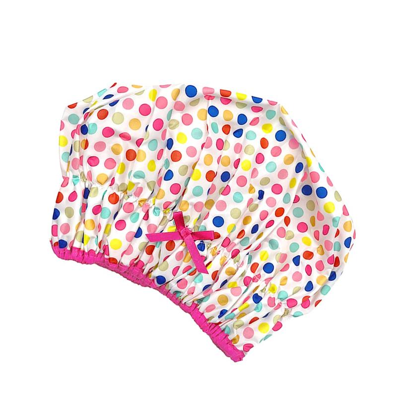 Reusable Shower Cap & Bath Cap & Lined,  Waterproof Shower Caps Large Designed for all Hair Lengths with PEVA Lining & Elastic Band Stretch Hem Hair Hat