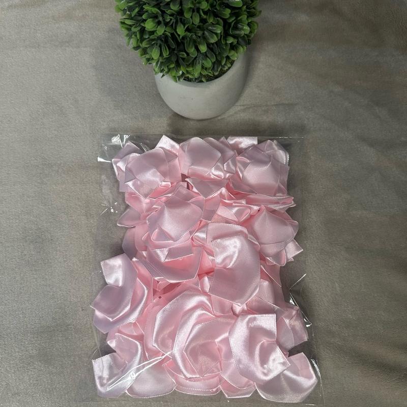 100 Pack Pre-fabricated ribbon Rose petals to make Eternal Roses