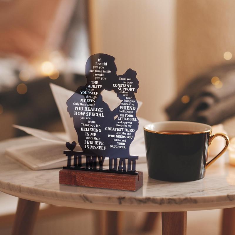 Birthday Gifts for Mom from Daughter, Mom Birthday Gift Ideas, for Mom from Daughter, Unique Silhouette -Shaped Black Acrylic Sign with Wooden Stand