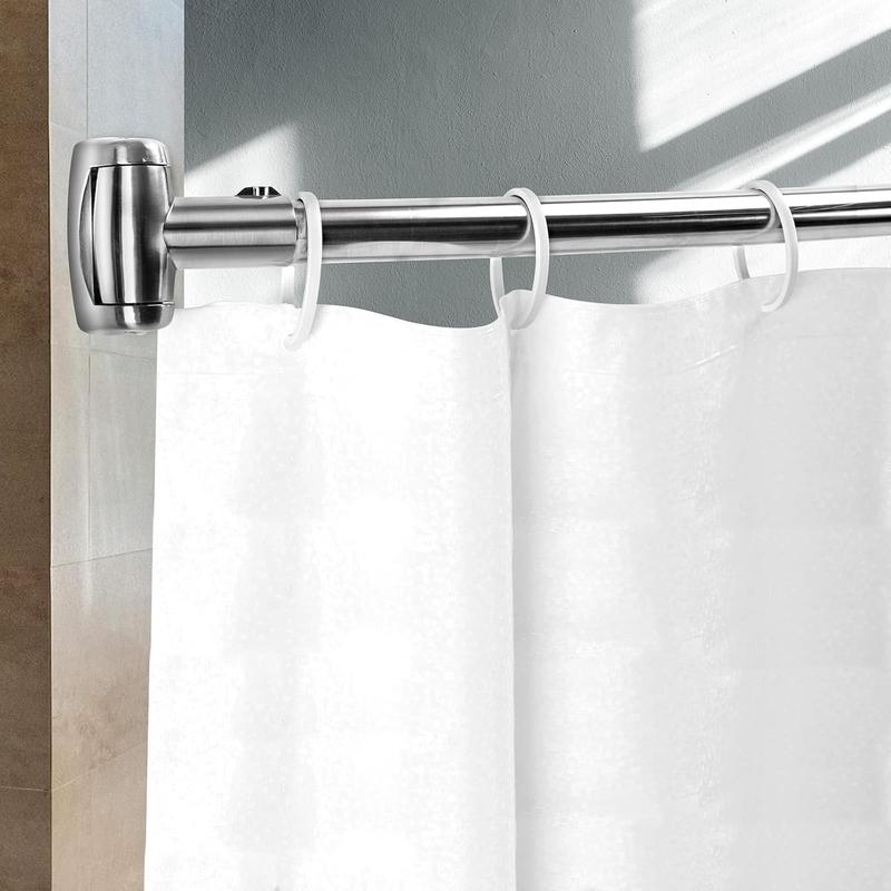 Adjustable Curved Shower Rod, 42-74 inches Extra Wide Shower Curtain Rod, Rust proof, Premium Stainless Steel, Curved Shower Curtain Rod for Bathroom, Need to Drill, Silver