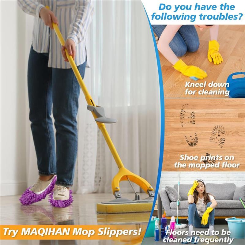 10 Mop Slippers for Floor Cleaning - Size 8 Mop Socks Women Mopping Cleaning Socks Feet Foot Mopping Dusting Slippers Dust Mopping Shoes shoe cover