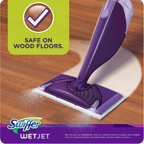 Swiffer Wet Jet Mop Cleaning Pads Refill, Floor Cleaner for Mopping Wood, Laminate, Tile, 24ct