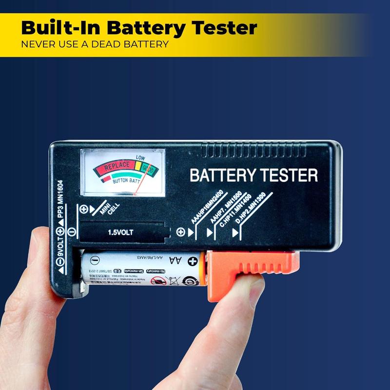 Battery Daddy - Battery Organizer Storage Case with Tester, Stores & Protects Up to 180 Batteries, Clear Locking Lid, As Seen On TV