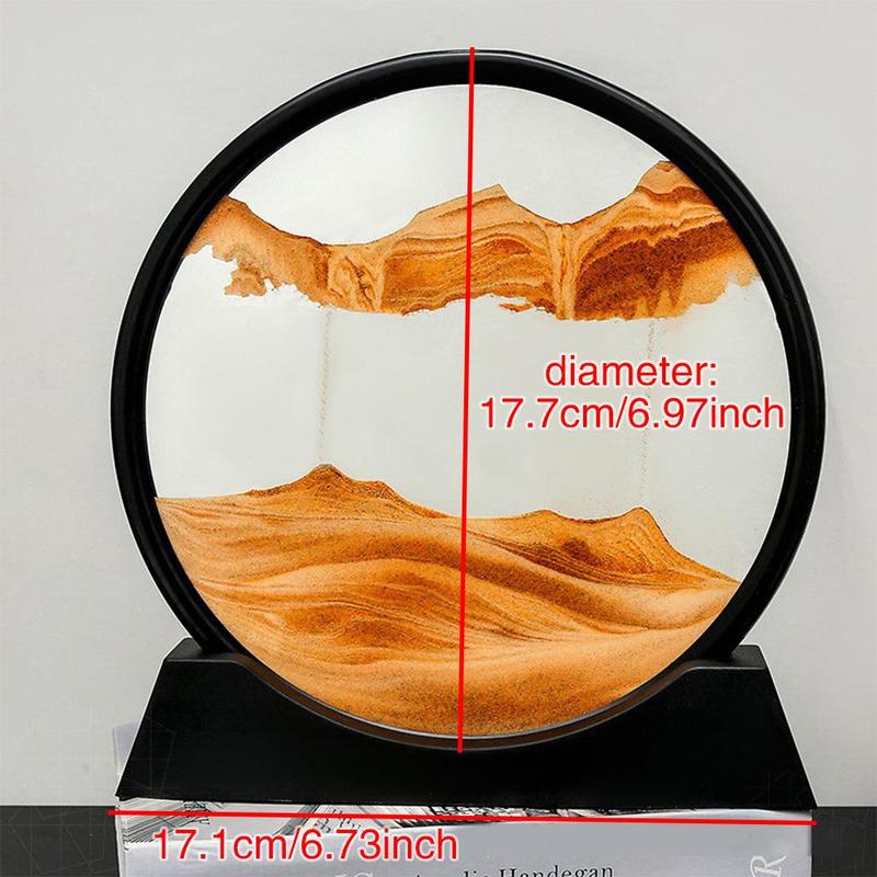 Creative Round Hourglass, Moving Sand Art Decor Craft, Desktop Ornaments, Fashion Home Decor for Living Room, Bedroom & Office, Gifts for Friends