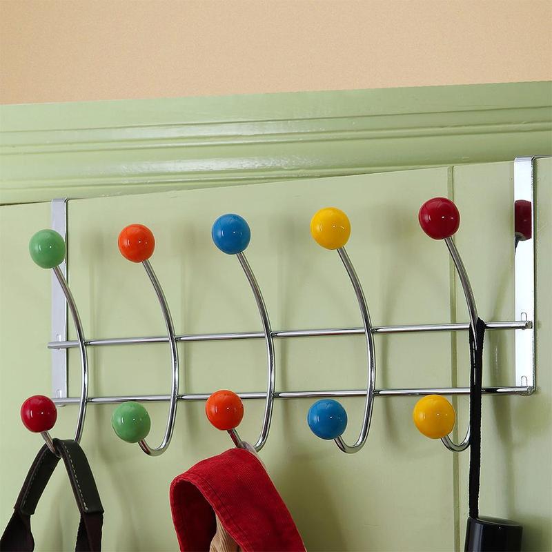 Colorful Ball Shaped Door Back Hanging Hook, 1 Count Multifunctional Door Back Storage Organizer for Hat, Clothes, Bag, Home Organizer for Living Room Bedroom Kitchen Bathroom