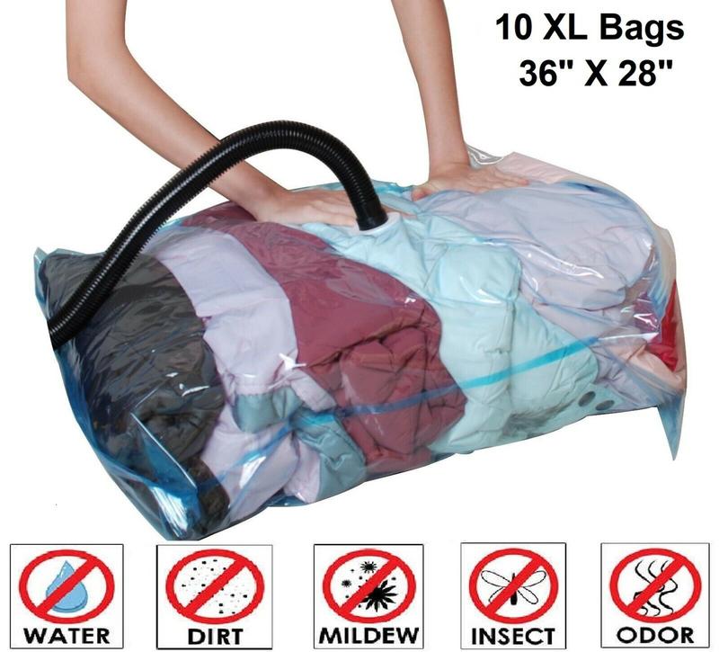 10 PACK XL Space Saver Extra Large Vacuum Seal Storage Bag ZIPLOCK Organizer Bag Bedding Plastic