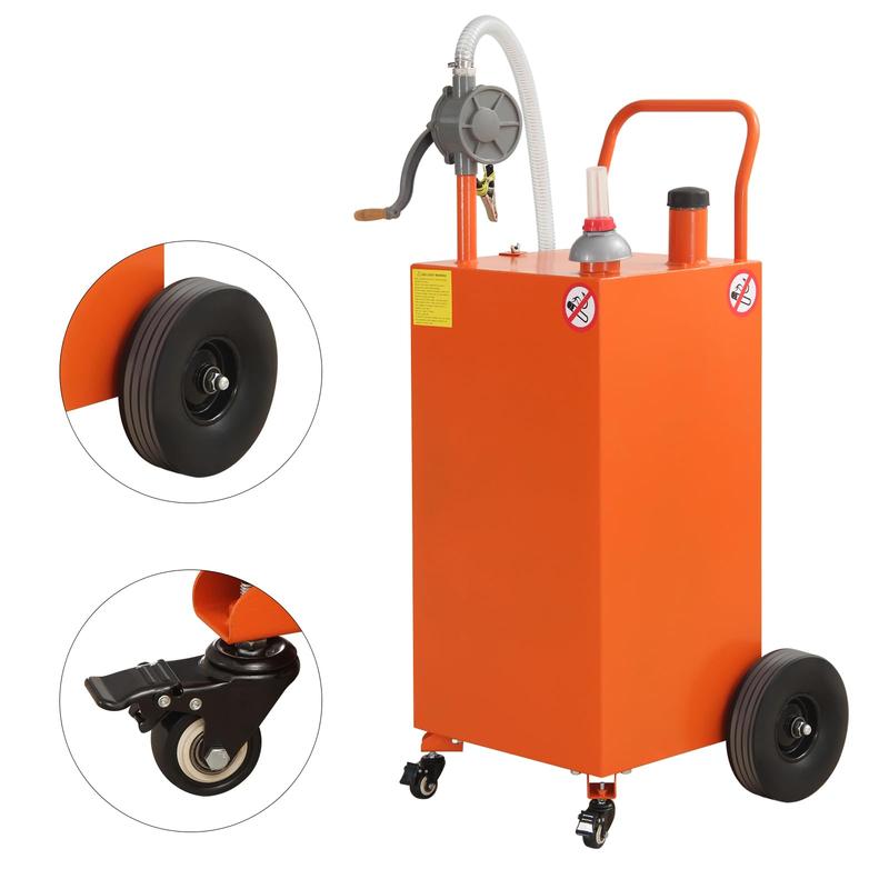 GARVEE 40 Gallon Portable Fuel Transfer Storage Tank: Versatile Gas Caddy for Diesel, Kerosene - Ideal for Boats, ATVs, Cars, Motorcycles - Durable, Convenient Fuel Storage Solution in Orange