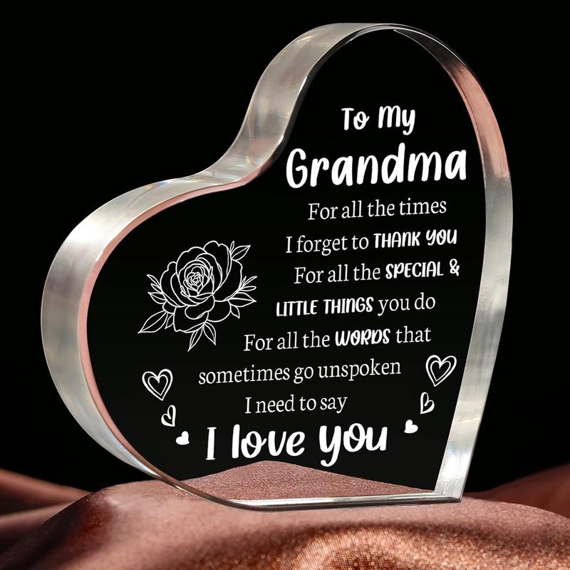 Gifts for Grandma, Grandma Christmas Gifts - Acrylic Keepsake 3.9x3.9 Inch - Best Grandma Gifts from Grandkids, Valentines Day Birthday Gifts for Grandma Grandmother Gift Ideas