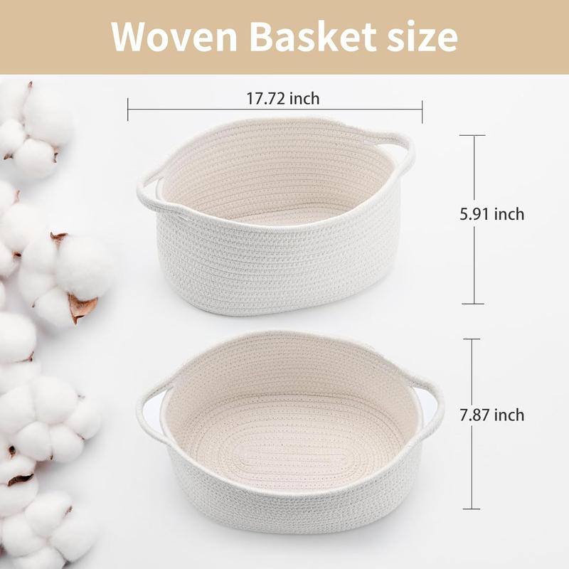 Container for Gifts Empty, Decorative Organizer Bins Box for Pet Dog Toys Baby Essentials Snack Diaper Towel Cute Woven Storage Basket with Handle,