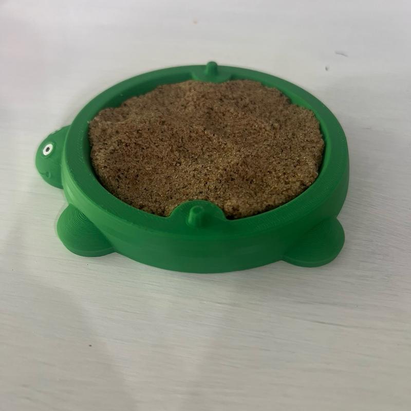 3D Printed Turtle Table Top Sand Box - 5 Inch Round with Accessories tabletop miniatures with eyes Decor animal figurine office desk