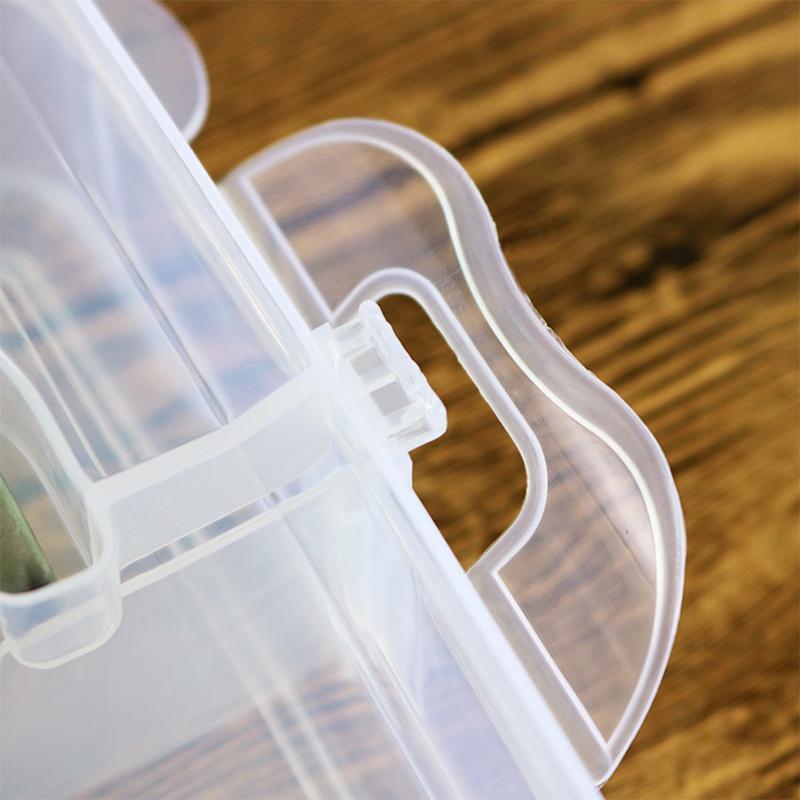 Warkul 3 Layers 18 Compartments Clear Storage Box Container Jewelry Bead Organizer Case Light Plastic Transparent Transparent