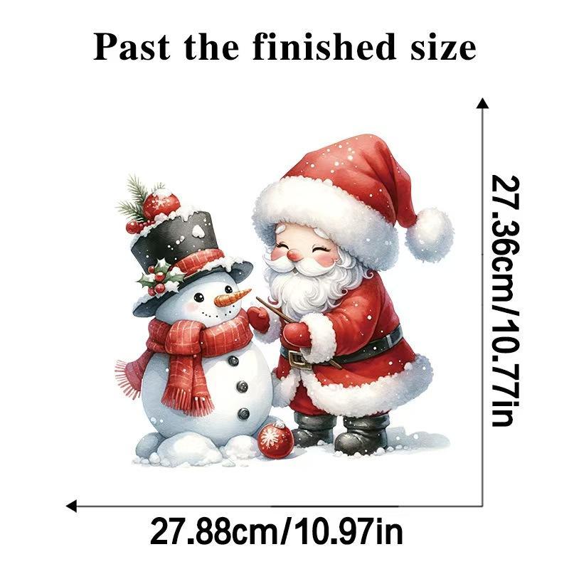 Santa Claus & Snowman Pattern Window Sticker, 1 Count Self Adhesive Window Decal, Decorative Sticker for Home Kitchen Living Room