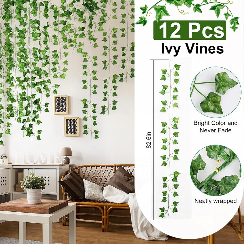 12 Pack 86 FT Artificial Ivy Garland, Fake Ivy Leaf Plants Vine Greenery Garland Home Kitchen Balcony Garden Office Wedding Wall Decor No Brand