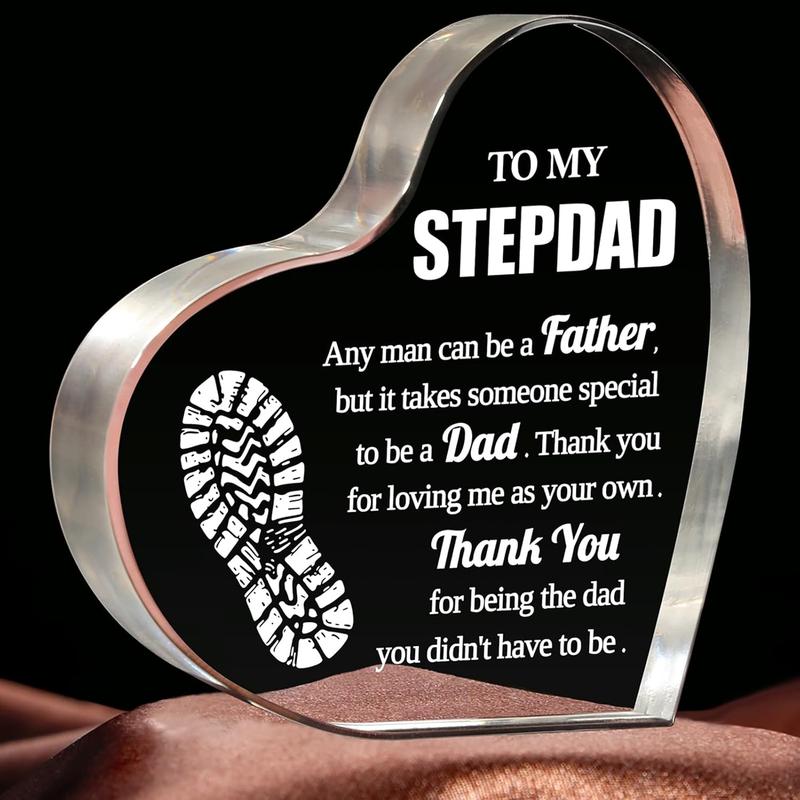 Step Dad Gifts, Step Dad Christmas Gifts from Daughter Son, 3.9x3.9 inch  Keepsake,  Gifts for Stepfather, Father Day Gifts for Step Dad Bonus Dad