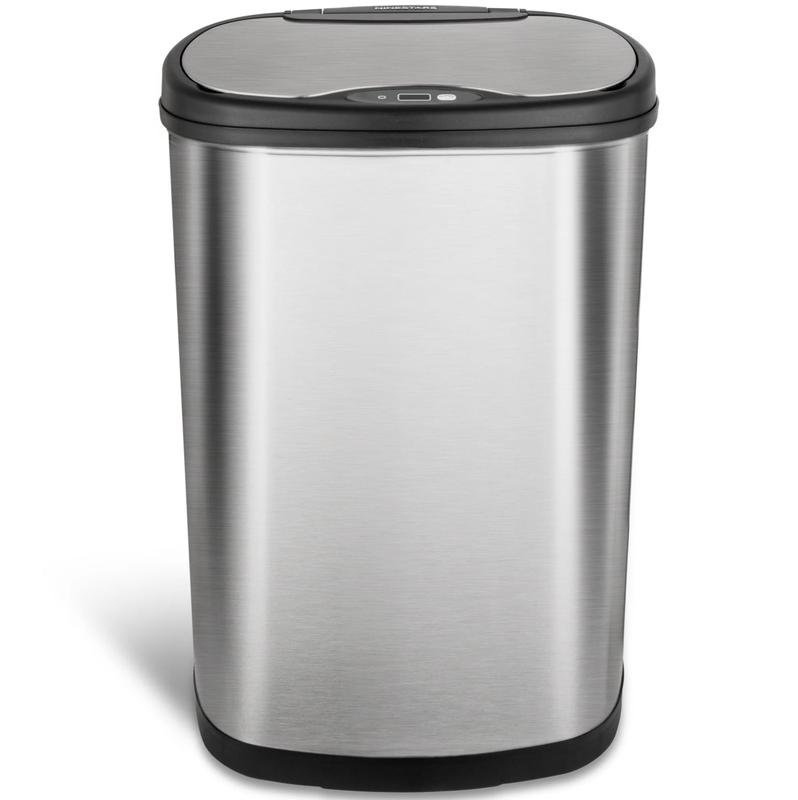 Nine Stars 13.2 Gallon Trash Can, Motion Sensor Kitchen Trash Can, Stainless Steel