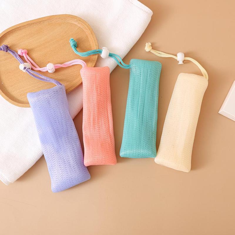 Hangable Mesh Soap Bag for Shower (4pcs), Soft Soap Saver Bag Pouch with Drawstring, Skincare Tools for Soap Bars Foaming and Drying