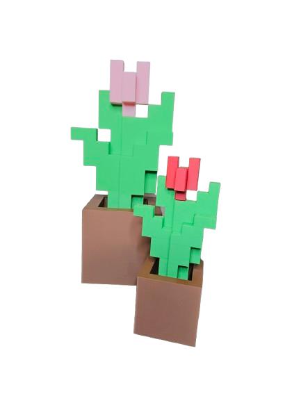 Minecraft Inspired Tulip 3d Printed With Pot - Minecraft Decor - Fake Plant - Decorative - Nature