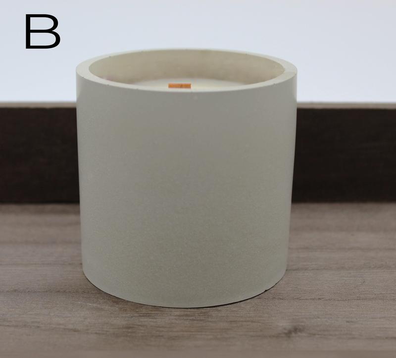 Hand Crafted Concrete Candle with Wood Burning Wicks