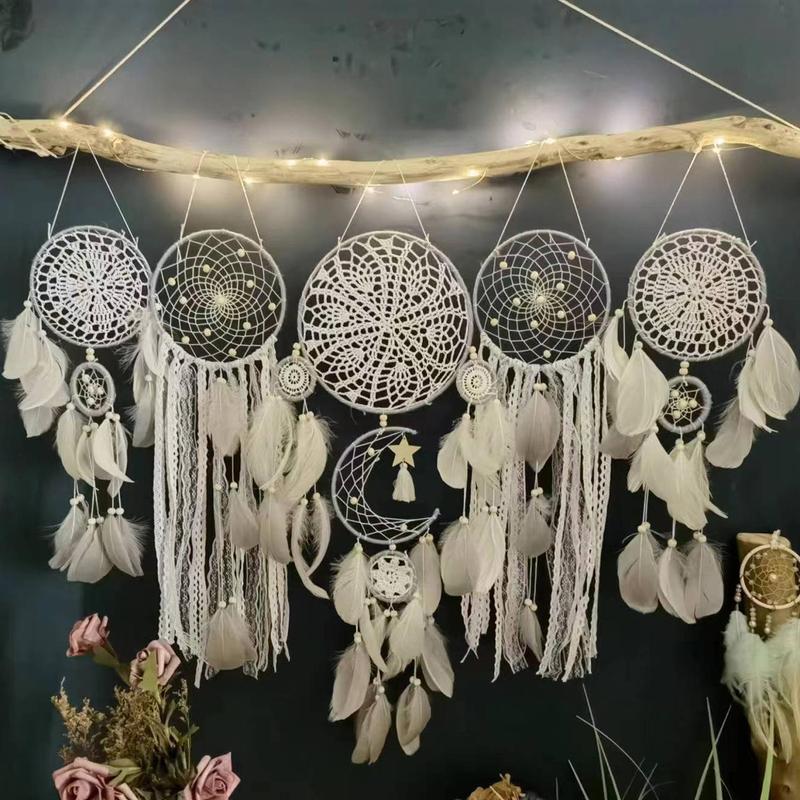 Dream Catcher, 5 Counts set Feather Decor Hanging Dream Catcher, Wall Hanging Decor for Home Living Room Bedroom, Home Decor