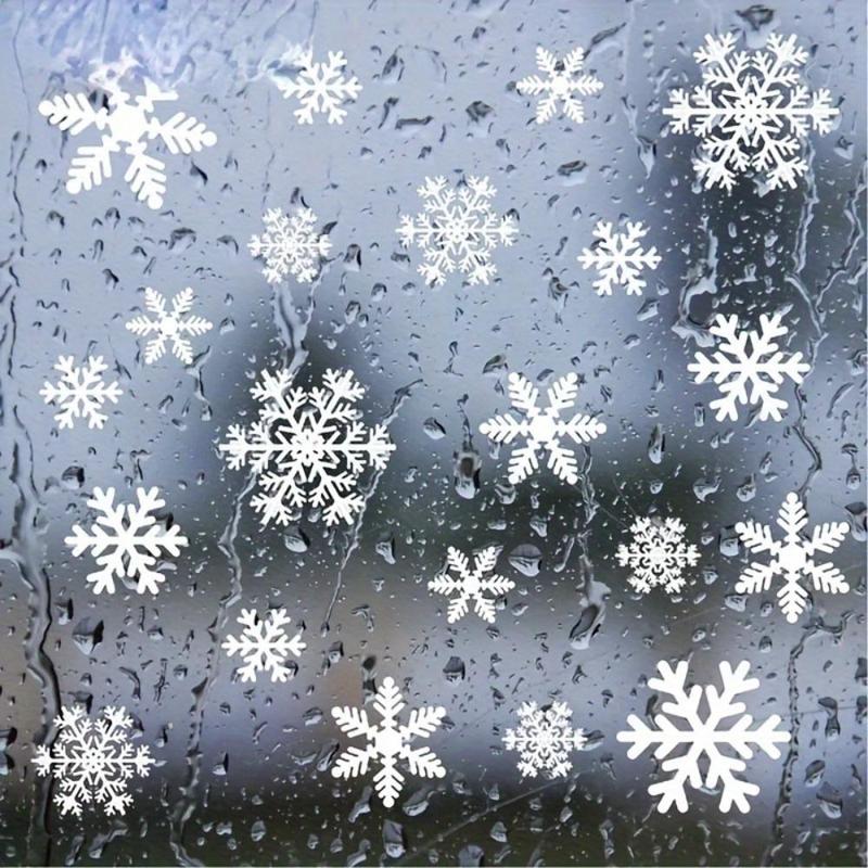 Christmas Snowflake Pattern Window Sticker, 4 Sheets Snowflake Window Decals, Window Decorative Sticker for Home Party Festival, Home Decor