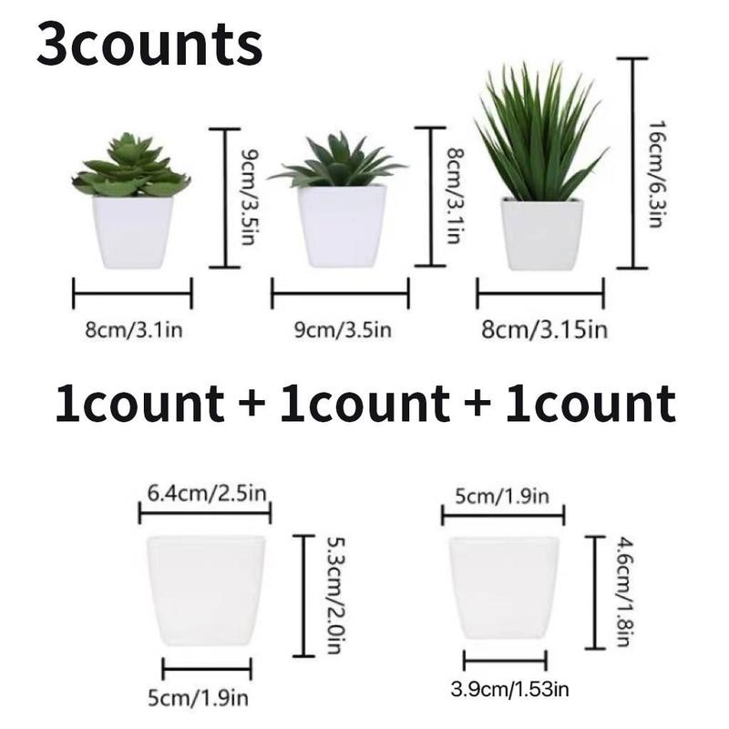 Room Decor Artificial Succulent Potted Plant, 3 Counts Fake Succulent Plant for Home Decor, Decorative Potted Plants for Bedroom Living Room Restaurant Cafe, Gifts for Girlfriend, Fall Porch Decor