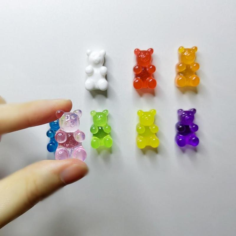 Random Color Cute Bear Decor Refrigerator Magnet, 10pcs set Kawaii Whiteboard Magnets, Magnet Stickers for Refrigerator Whiteboard and Home Office Decor