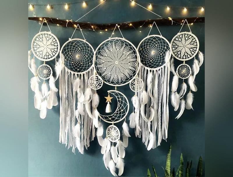 5pc Boho Macrame Dream Catcher Set