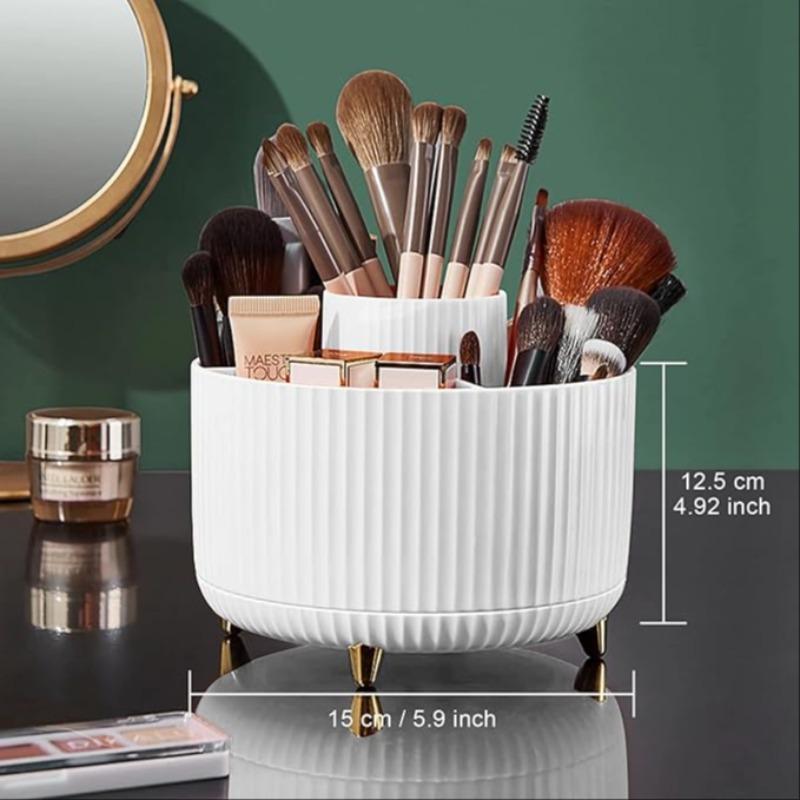 360° Rotatable Makeup Brush Holder, Makeup Brush Storage Box, Desktop Makeup Organizer, Stationery Storage Box for Home Office