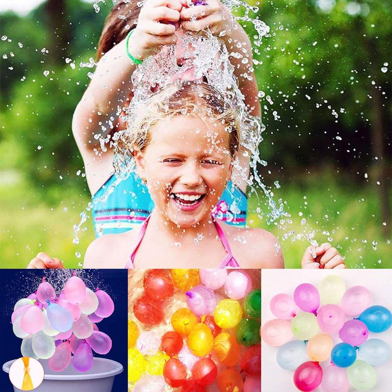 Random Color Water Balloons, 222pcs 6 Bunches Colorful Water Balloon, Latex Water Balloon, Water Toy, Pool Party Supplies, Party Favors