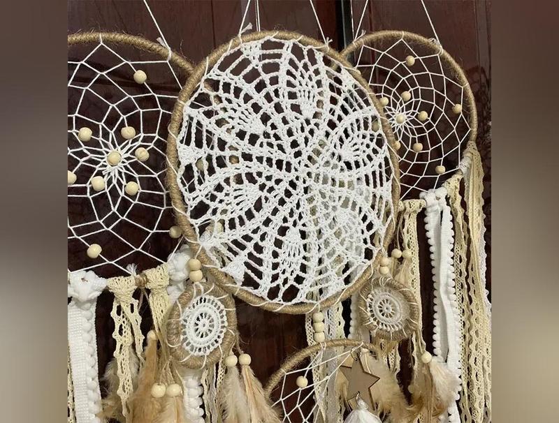 5pc Boho Macrame Dream Catcher Set