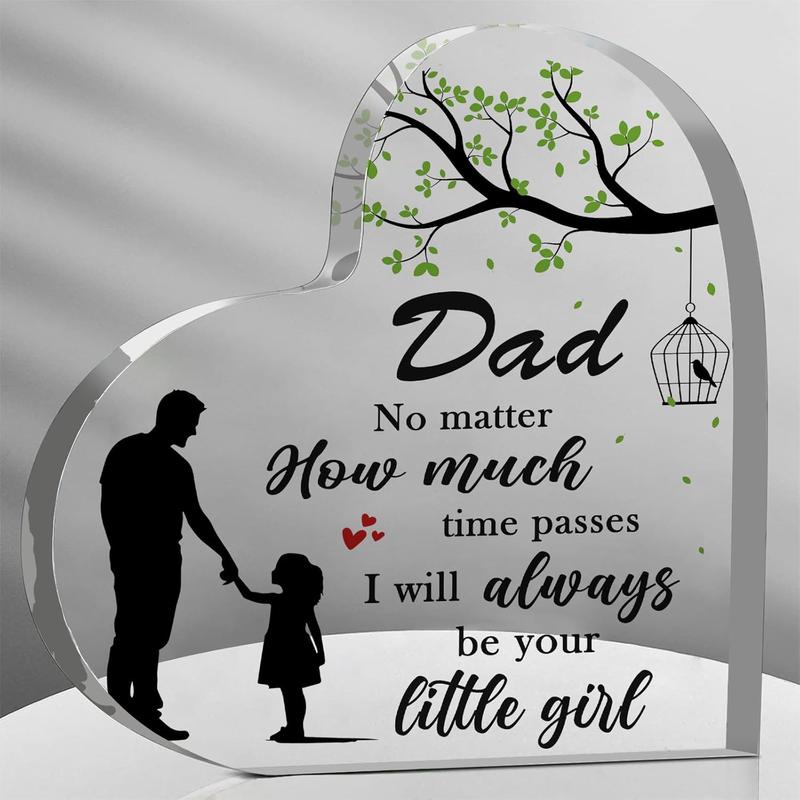 Dad Gifts from Daughter 3.9 Inch Heart Shape  Plaque Fathers Dad Gift for Dad Dad Birthday Gifts Christmas Dad Gifts