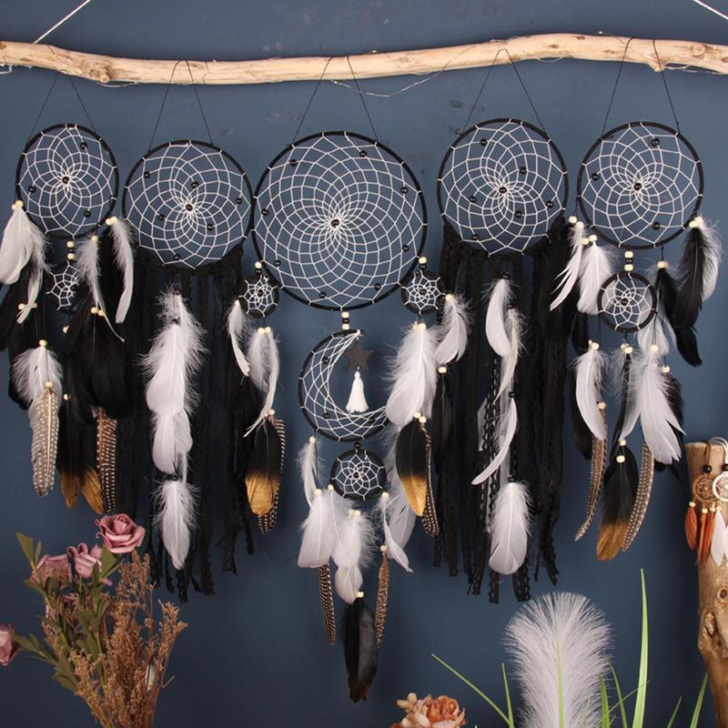 Dream Catcher, 5 Counts set Feather Decor Hanging Dream Catcher, Wall Hanging Decor for Home Living Room Bedroom, Home Decor