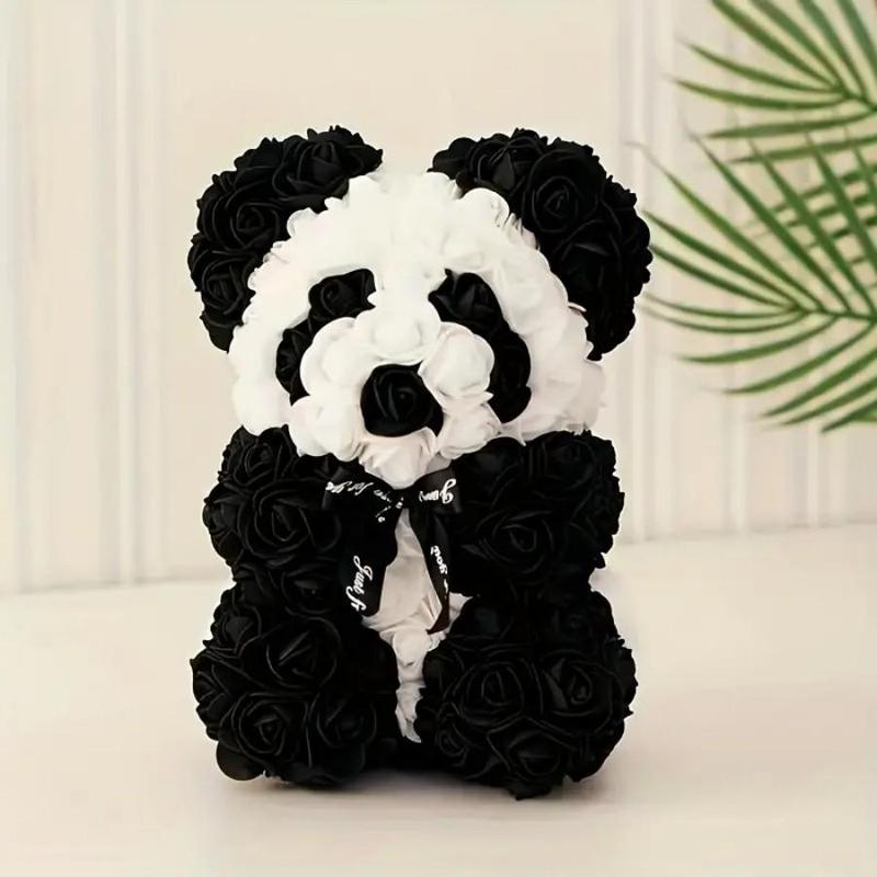 Artificial Rose Bear, 1 Count Cute Bear Shaped Flower Ornament, Home Decor Supplies for Living Room Bedroom Dining Room Wedding Party