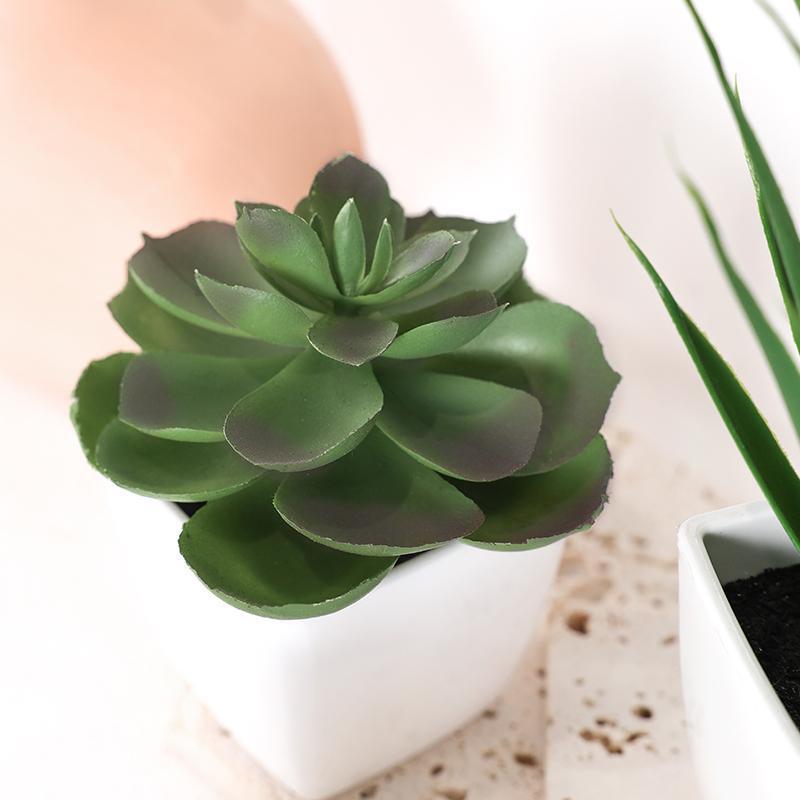 Room Decor Artificial Succulent Potted Plant, 3 Counts Fake Succulent Plant for Home Decor, Decorative Potted Plants for Bedroom Living Room Restaurant Cafe, Gifts for Girlfriend, Fall Porch Decor